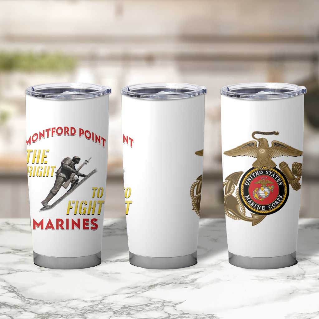 African American Heroes Tumbler Cup Montford Point Marines - White - African Pride