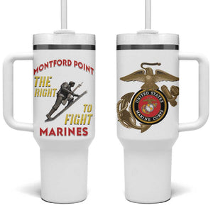 African American Heroes Tumbler With Handle Montford Point Marines - White - African Pride