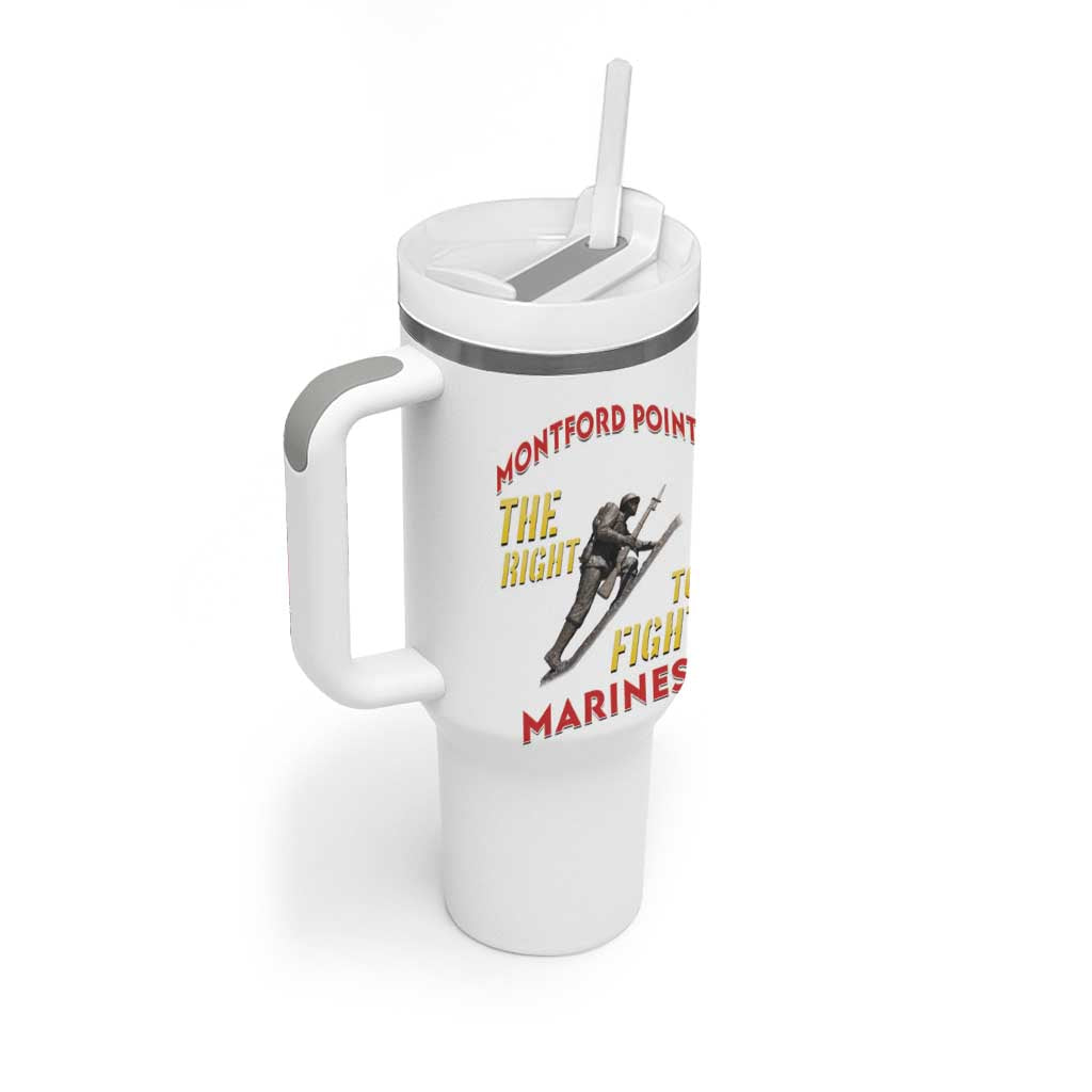 African American Heroes Tumbler With Handle Montford Point Marines - White - African Pride