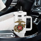African American Heroes Tumbler With Handle Montford Point Marines - White - African Pride