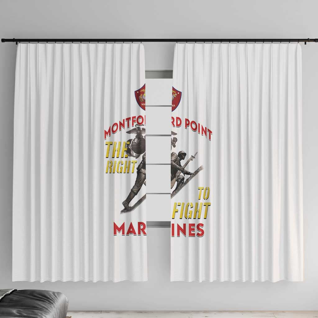African American Heroes Window Curtain Montford Point Marines - White - African Pride