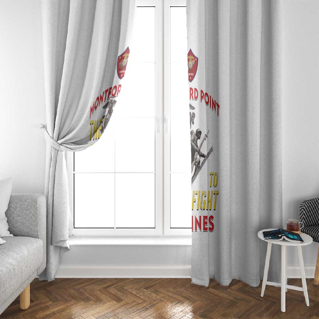 African American Heroes Window Curtain Montford Point Marines - White - African Pride