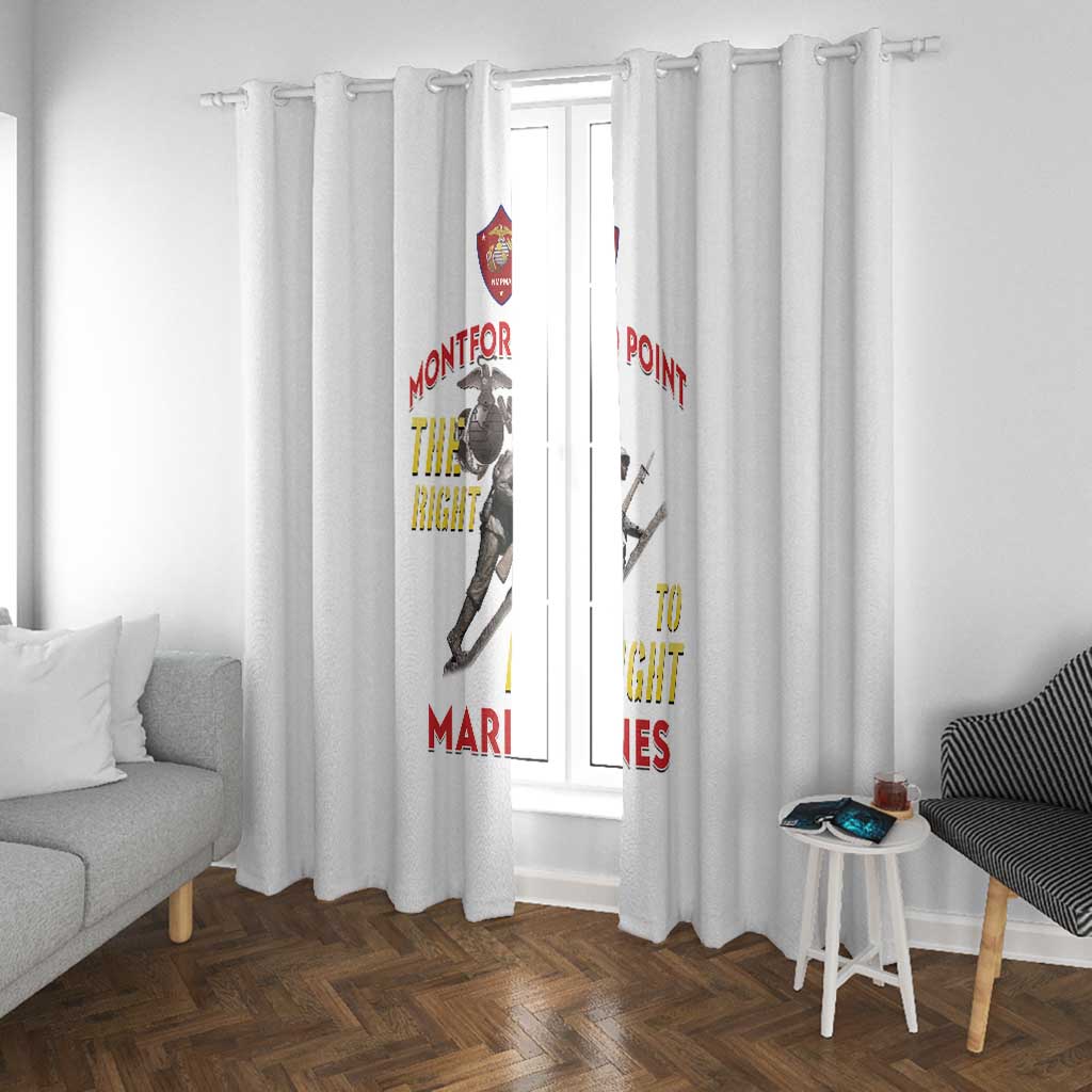 African American Heroes Window Curtain Montford Point Marines - White - African Pride