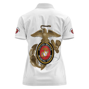 African American Heroes Women Polo Shirt Montford Point Marines - White - African Pride