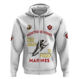 African American Heroes Zip Hoodie Montford Point Marines - White - African Pride