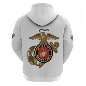 African American Heroes Zip Hoodie Montford Point Marines - White - African Pride