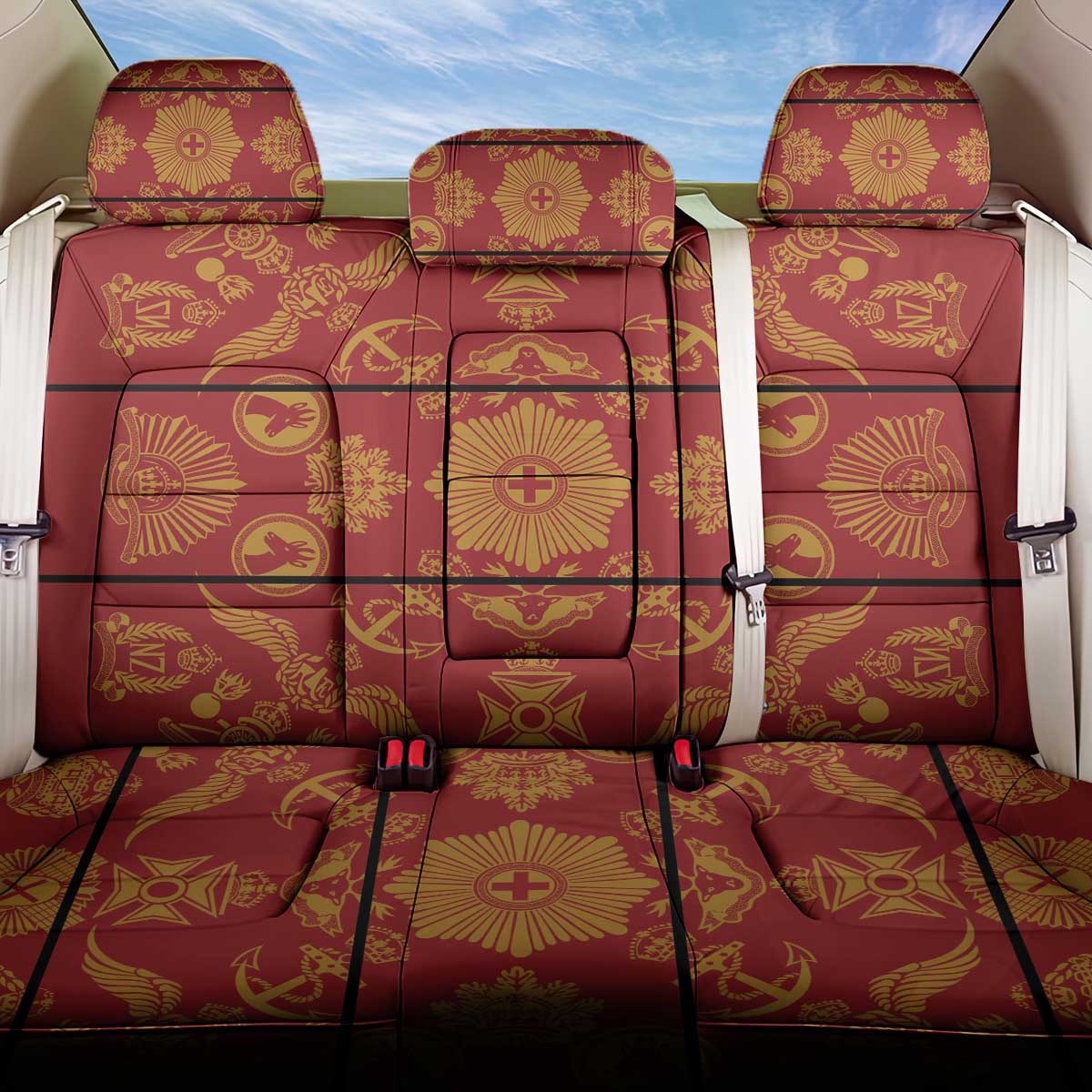 Basotho Blanket Back Car Seat Cover Lesotho Seanamarena Kharetsa Royal Red - African Pride