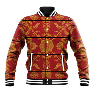 Basotho Blanket Baseball Jacket Lesotho Seanamarena Kharetsa Royal Red - African Pride