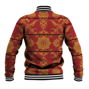 Basotho Blanket Baseball Jacket Lesotho Seanamarena Kharetsa Royal Red - African Pride