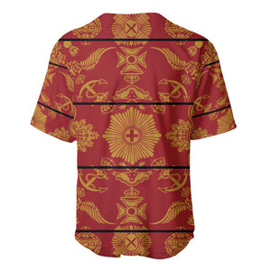 Basotho Blanket Baseball Jersey Lesotho Seanamarena Kharetsa Royal Red - African Pride