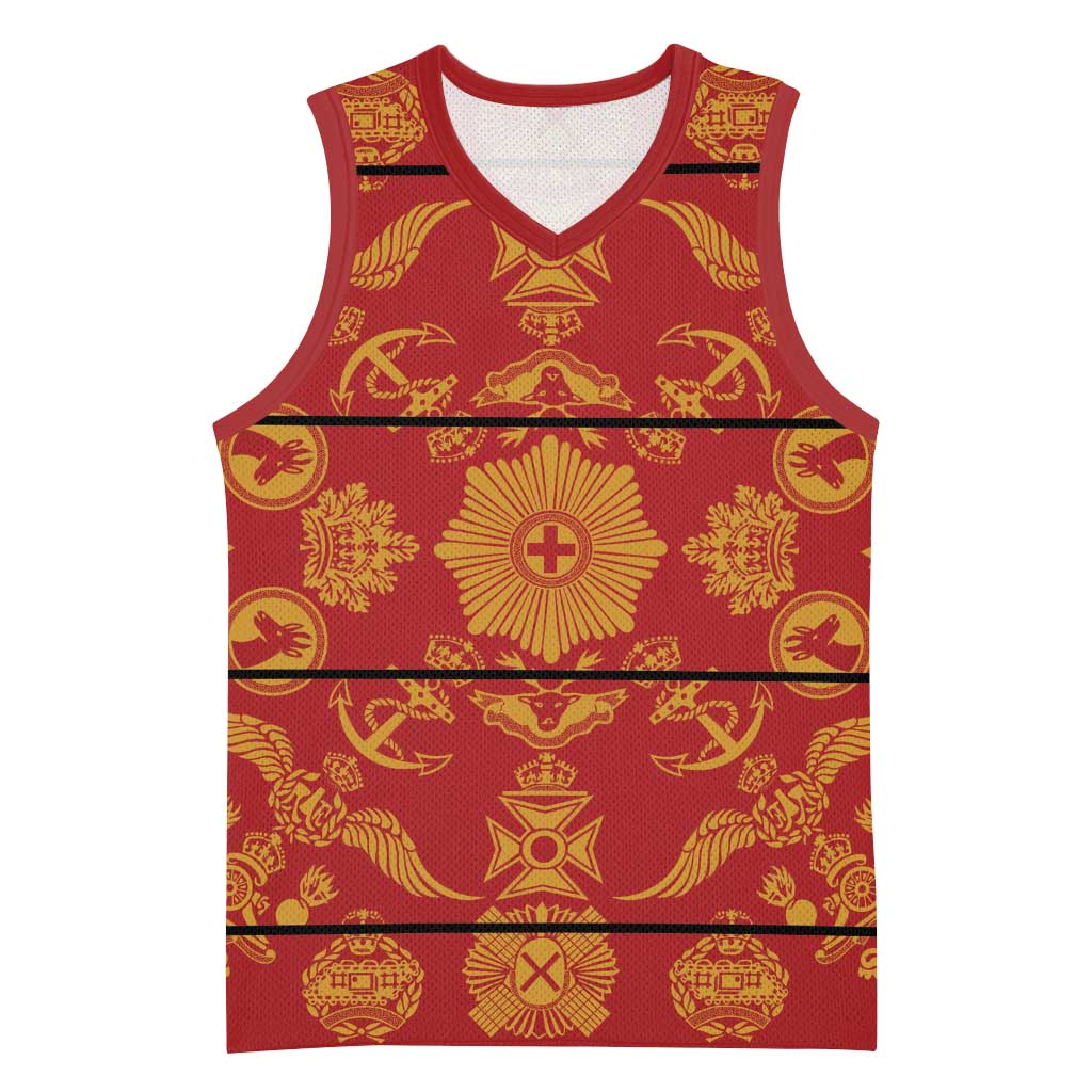 Basotho Blanket Basketball Jersey Lesotho Seanamarena Kharetsa Royal Red - African Pride