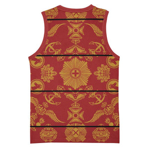 Basotho Blanket Basketball Jersey Lesotho Seanamarena Kharetsa Royal Red - African Pride
