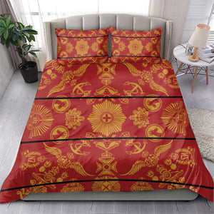 Basotho Blanket Bedding Set Lesotho Seanamarena Kharetsa Royal Red - African Pride
