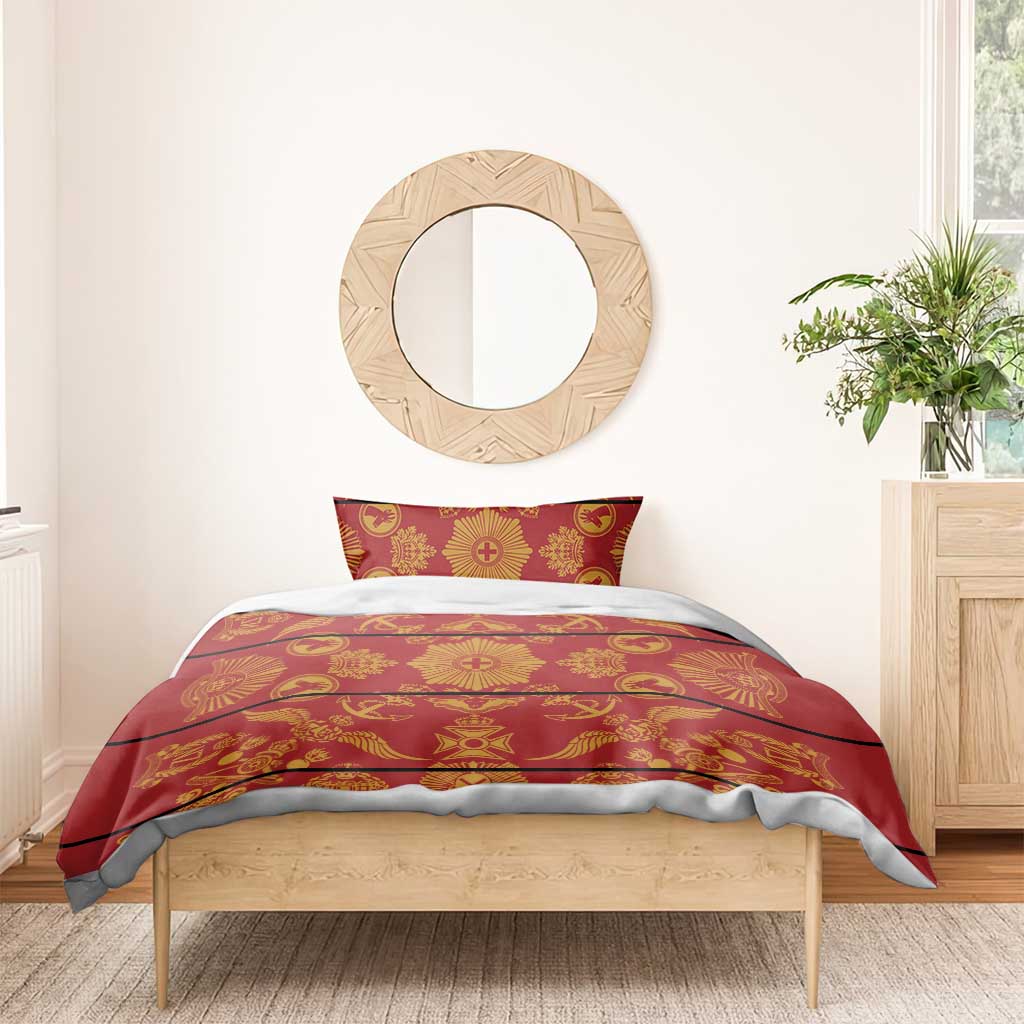 Basotho Blanket Bedding Set Lesotho Seanamarena Kharetsa Royal Red - African Pride