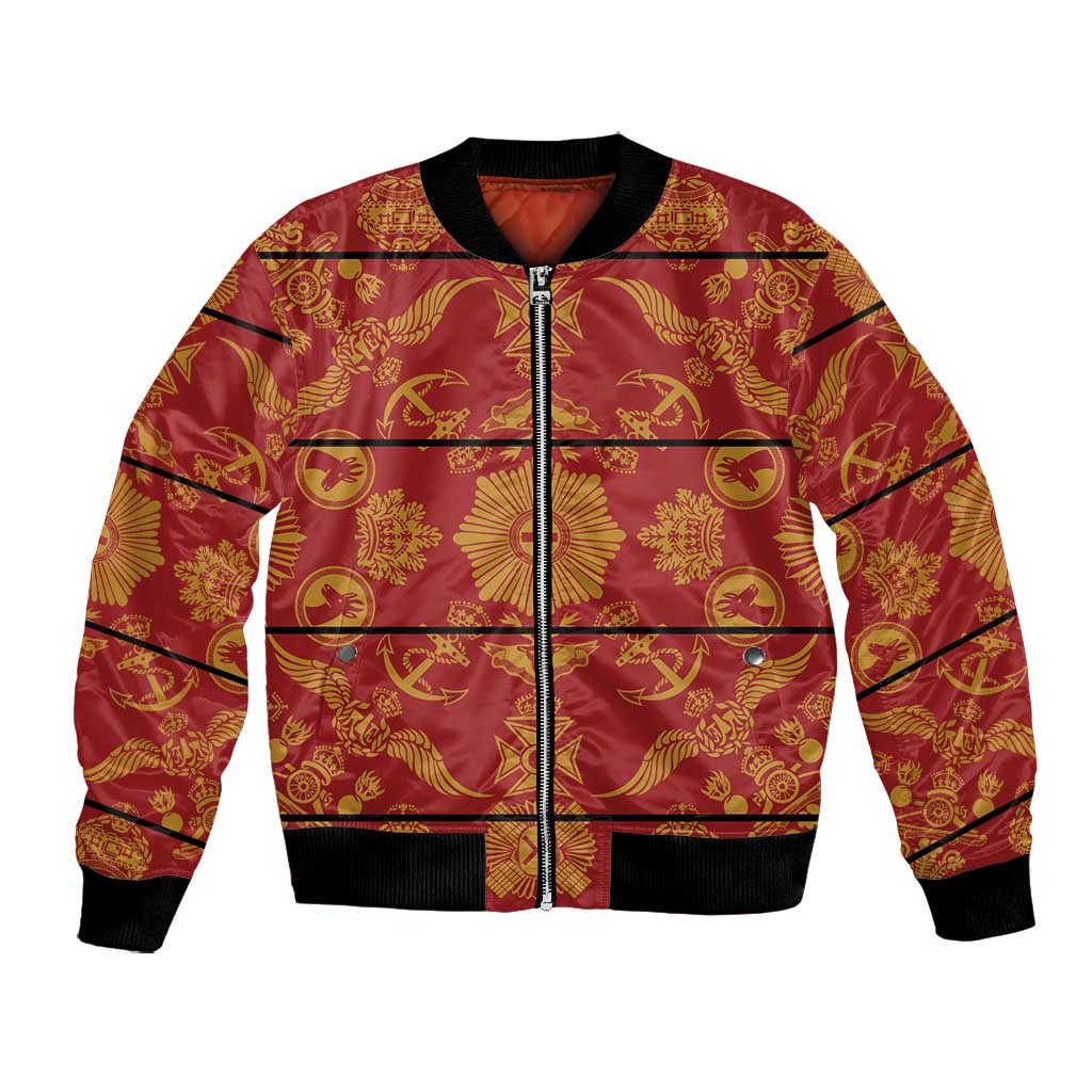 Basotho Blanket Bomber Jacket Lesotho Seanamarena Kharetsa Royal Red - African Pride