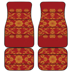 Basotho Blanket Car Mats Lesotho Seanamarena Kharetsa Royal Red - African Pride