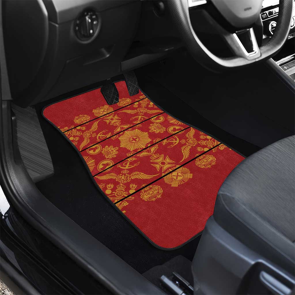 Basotho Blanket Car Mats Lesotho Seanamarena Kharetsa Royal Red - African Pride