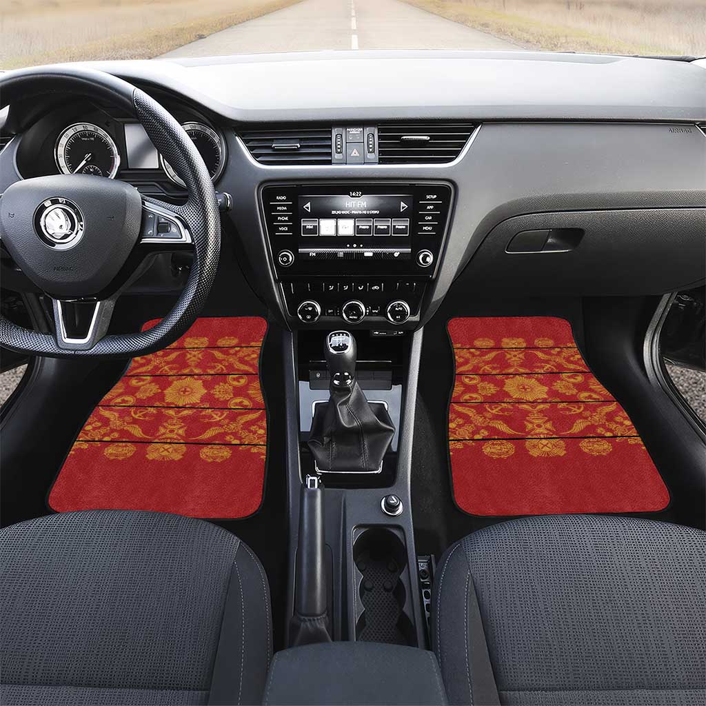 Basotho Blanket Car Mats Lesotho Seanamarena Kharetsa Royal Red - African Pride