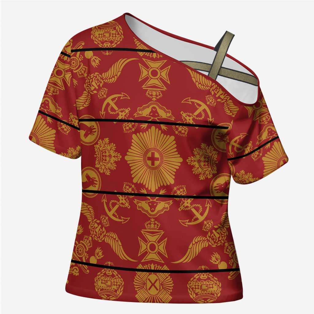 Lesotho Seanamarena Kharetsa Royal Red Cross Shoulder Shirt Basotho Traditional Blanket Style