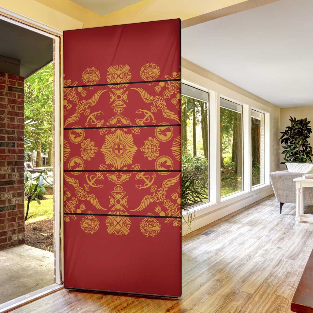 Lesotho Seanamarena Kharetsa Royal Red Door Cover Basotho Traditional Blanket Style