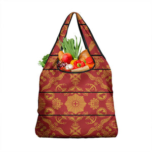 Basotho Blanket Grocery Bag Lesotho Seanamarena Kharetsa Royal Red - African Pride