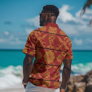Basotho Blanket Hawaiian Shirt Lesotho Seanamarena Kharetsa Royal Red - African Pride
