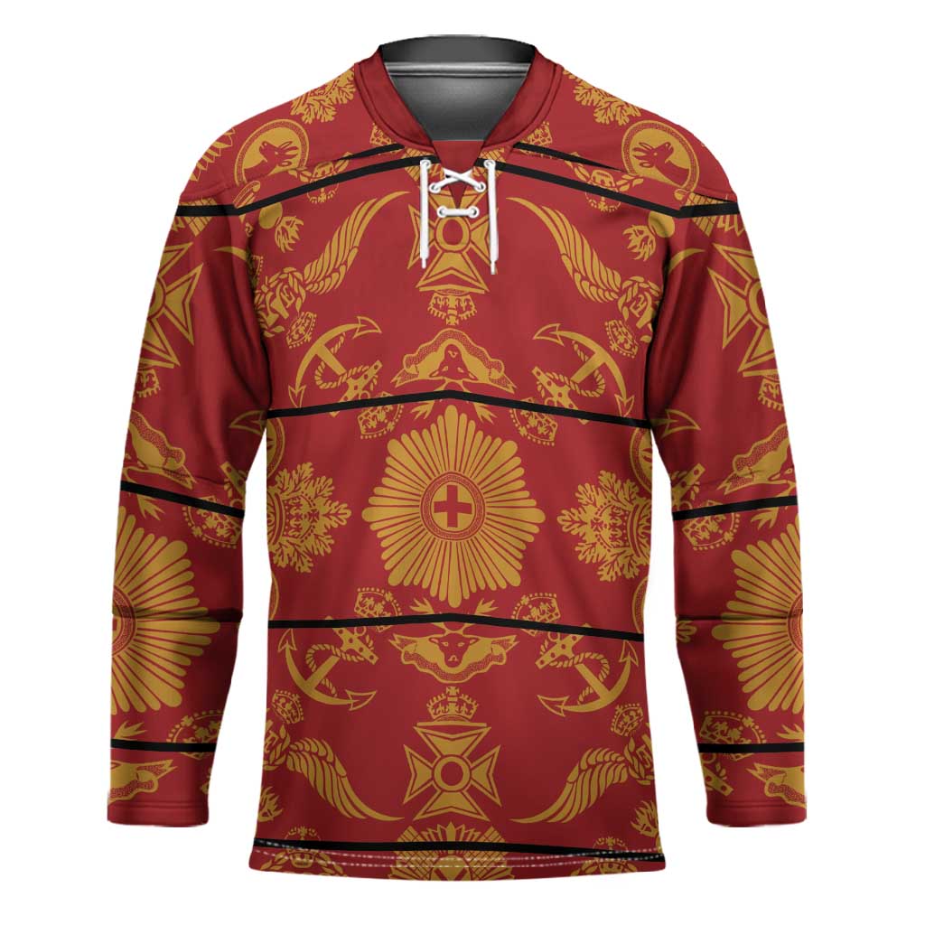 Lesotho Seanamarena Kharetsa Royal Red Hockey Jersey Basotho Traditional Blanket Style