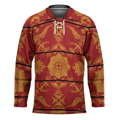 Lesotho Seanamarena Kharetsa Royal Red Hockey Jersey Basotho Traditional Blanket Style