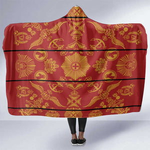 Basotho Blanket Hooded Blanket Lesotho Seanamarena Kharetsa Royal Red - African Pride
