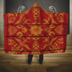 Basotho Blanket Hooded Blanket Lesotho Seanamarena Kharetsa Royal Red - African Pride