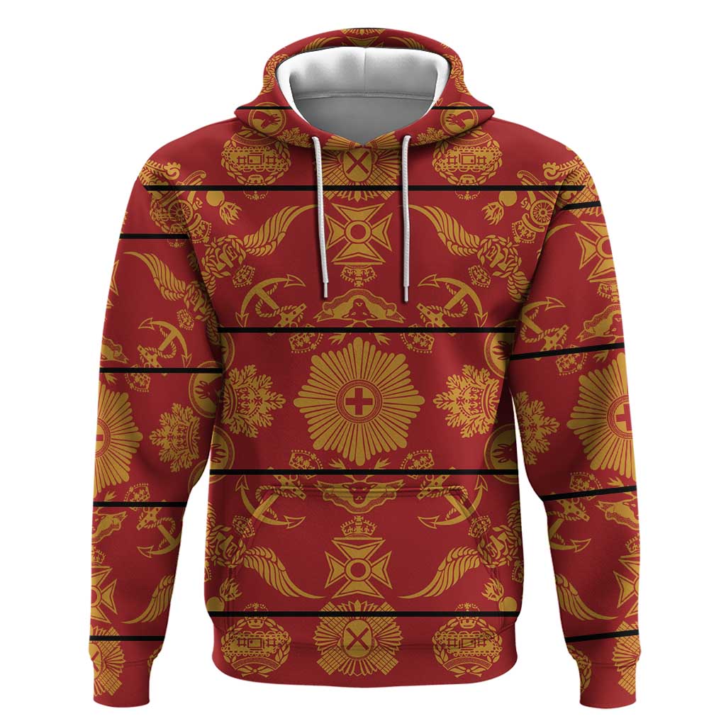 Basotho Blanket Hoodie Lesotho Seanamarena Kharetsa Royal Red - African Pride
