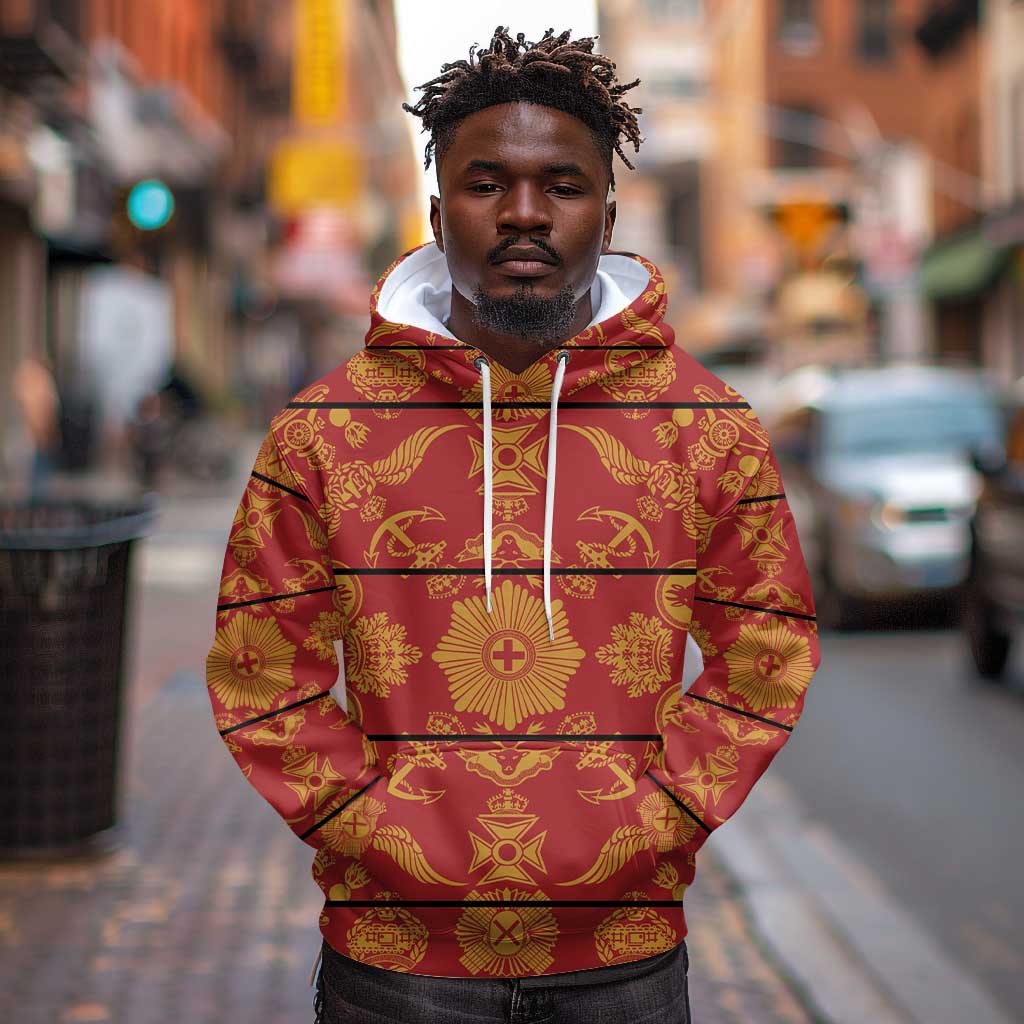 Basotho Blanket Hoodie Lesotho Seanamarena Kharetsa Royal Red - African Pride