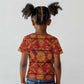 Basotho Blanket Kid T shirt Lesotho Seanamarena Kharetsa Royal Red - African Pride
