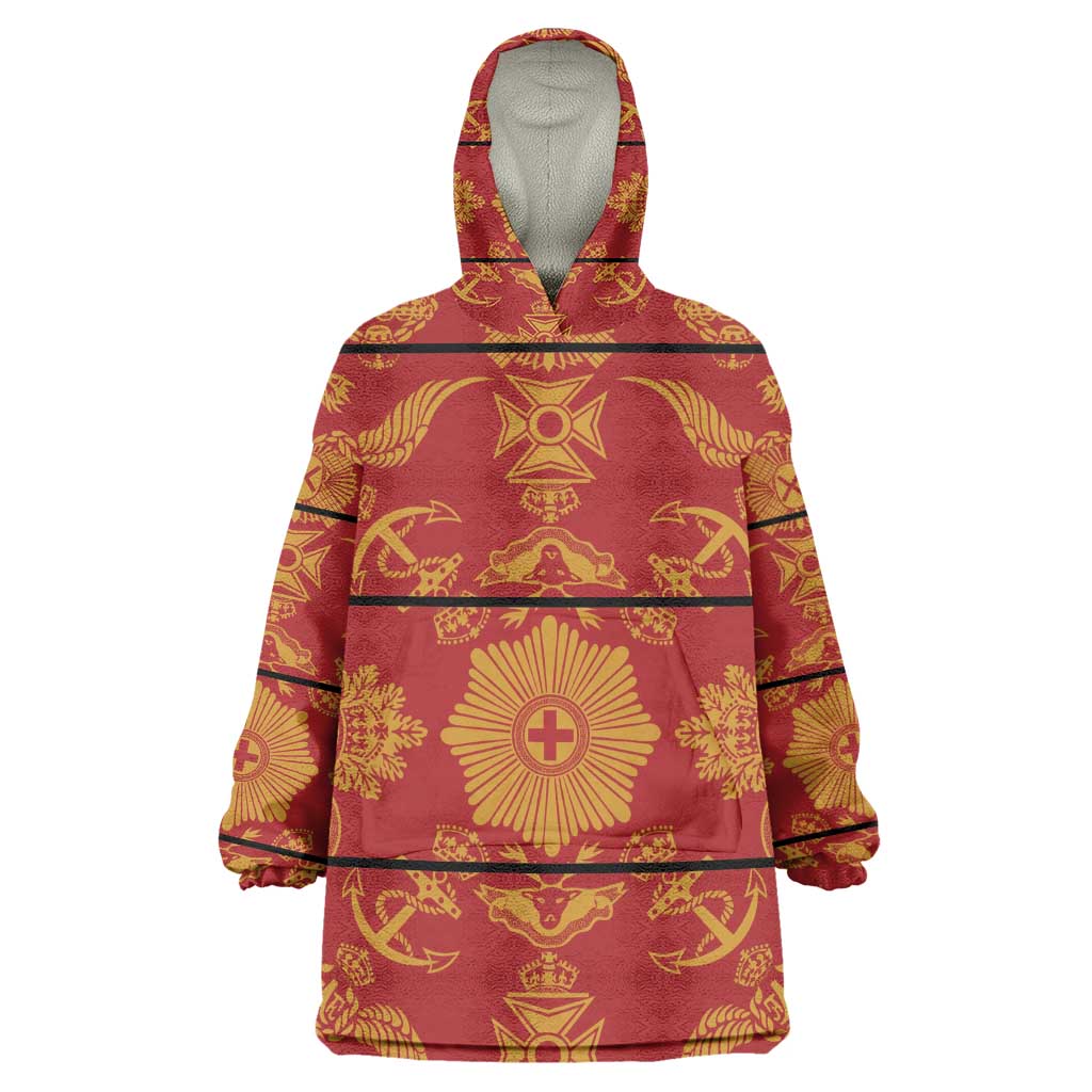 Basotho Blanket Kid Wearable Blanket Hoodie Lesotho Seanamarena Kharetsa Royal Red - African Pride
