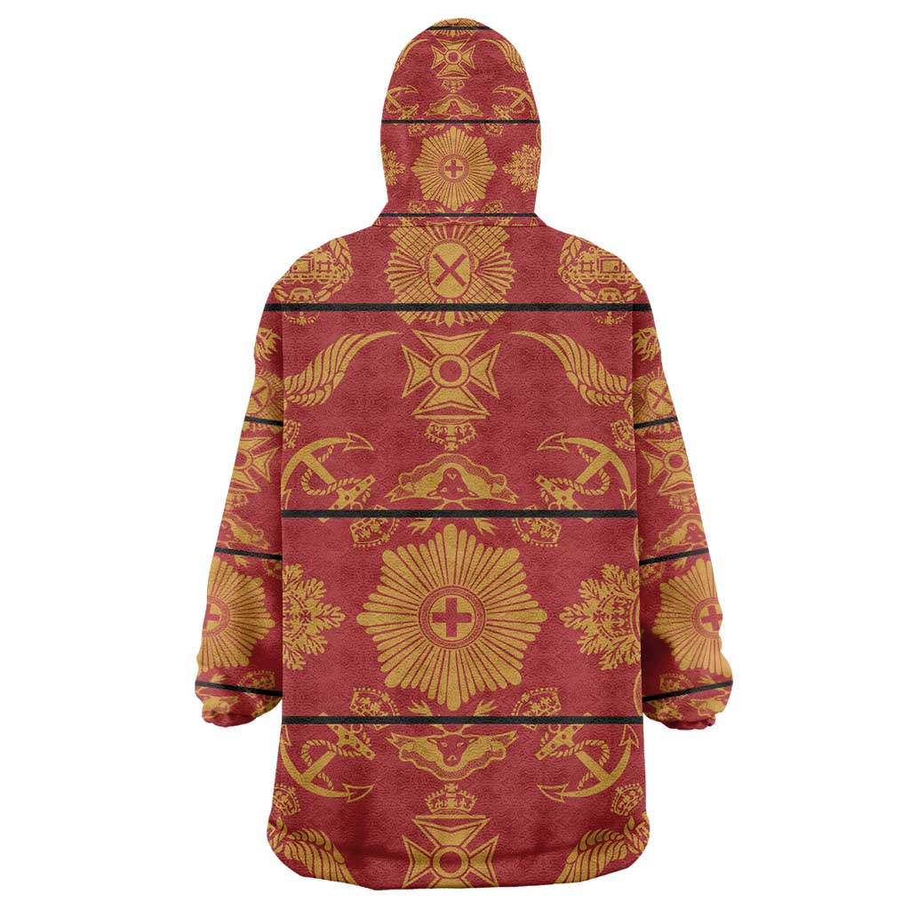 Basotho Blanket Kid Wearable Blanket Hoodie Lesotho Seanamarena Kharetsa Royal Red - African Pride