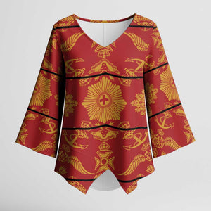 Lesotho Seanamarena Kharetsa Royal Red Kimono Sleeve Blouse Basotho Traditional Blanket Style