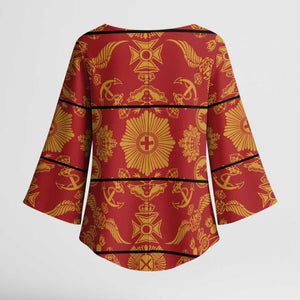 Lesotho Seanamarena Kharetsa Royal Red Kimono Sleeve Blouse Basotho Traditional Blanket Style