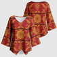 Lesotho Seanamarena Kharetsa Royal Red Kimono Sleeve Blouse Basotho Traditional Blanket Style