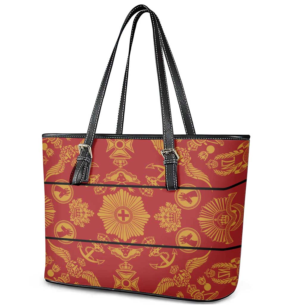 Basotho Blanket Leather Tote Bag Lesotho Seanamarena Kharetsa Royal Red - African Pride