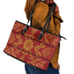 Basotho Blanket Leather Tote Bag Lesotho Seanamarena Kharetsa Royal Red - African Pride