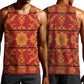 Basotho Blanket Men Tank Top Lesotho Seanamarena Kharetsa Royal Red - African Pride