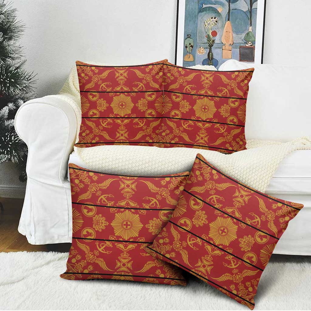 Lesotho Seanamarena Kharetsa Royal Red Pillow Cover Basotho Traditional Blanket Style