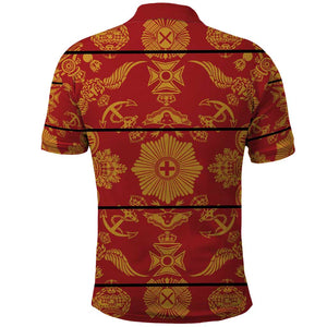 Basotho Blanket Polo Shirt Lesotho Seanamarena Kharetsa Royal Red - African Pride