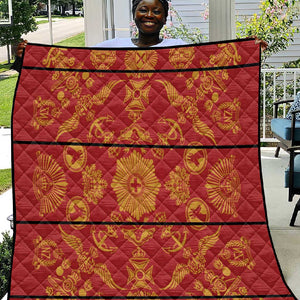 Basotho Blanket Quilt Lesotho Seanamarena Kharetsa Royal Red - African Pride