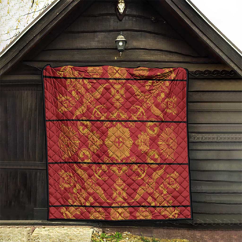 Basotho Blanket Quilt Lesotho Seanamarena Kharetsa Royal Red - African Pride