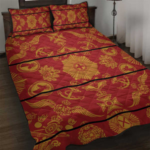 Basotho Blanket Quilt Bed Set Lesotho Seanamarena Kharetsa Royal Red - African Pride