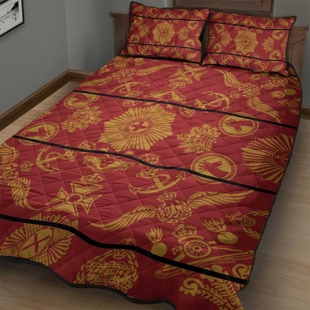 Basotho Blanket Quilt Bed Set Lesotho Seanamarena Kharetsa Royal Red - African Pride