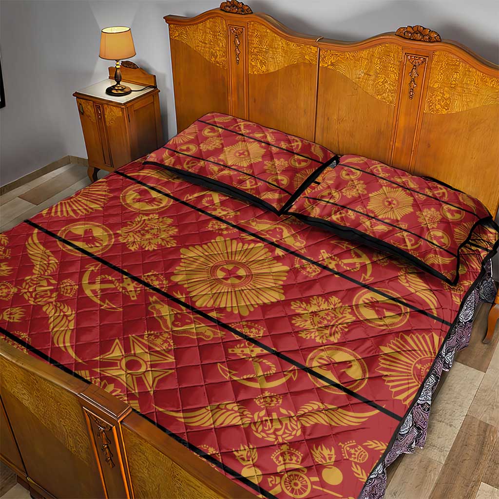Basotho Blanket Quilt Bed Set Lesotho Seanamarena Kharetsa Royal Red - African Pride