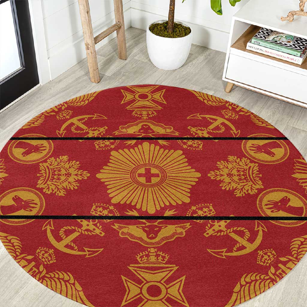 Basotho Blanket Round Carpet Lesotho Seanamarena Kharetsa Royal Red - African Pride