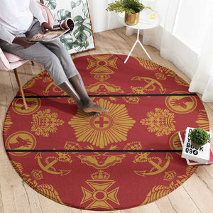 Basotho Blanket Round Carpet Lesotho Seanamarena Kharetsa Royal Red - African Pride